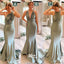 Chic Convertible Soft Satin Backless Long Mermaid Bridesmaid Dresses, WGM101