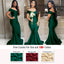 Emerald Mermaid Off Shoulder Floor length Wedding Guest Bridesmaid Dresses, WGM112