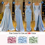 Light Blue Sheath Mermaid Long Satin Mixed Styles Sweep Train Prom Gowns Bridesmaid Dresses, WGM115