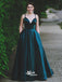 Aquamarine Spaghetti Straps V-neck Satin Prom Dresses WGP005