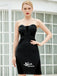 Black Tight Short Strapless Tube Dress with Split Cocktail Homecoming Prom Dresses, WGP054