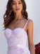 Light Pink Lace Spaghetti Strap Sweetheart Elegant Side Split Floor Length Prom Dresses, WGP094