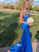 Sparkly Sequins Lace Up Back Spaghetti Strap Mermaid Long Bridesmaid Dresses Prom Dresses , WGP123