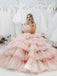 Pink Princess Thousand-layer Strapless Puffy Tulle Ball Gowns Prom Dresses, WGP132