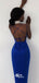 Chic Royal Blue Spaghetti Straps Mermaid Slits Prom Dress Long Evening Gown, WGP170