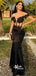 Off Shoulder Black Appliques Sweetheart Satin Mermaid Evening Gowns Prom Dresses, WGP198