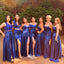 Royal Blue Mismatches Styles Long Bridesmaid Dresses YPS116