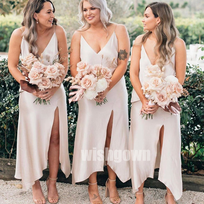 Sexy V-neck  Split Side Long Bridesmaid Dresses YPS120