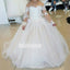 Elegant A-line Long Sleeve Tulle Long Wedding Flower Girl Dresses, FGD015