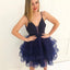 Short Beaded Spaghetti Strap Graduation Cheap Short Homecoming Dresses, BD0078