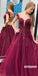 Charming Red Cap Sleeves Tulle Long Prom Dresses PG1201