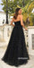 Charming Sweetheart Black Tulle Long Prom Dresses PG1223