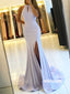 Elegant Halter Side Split Mermaid Long Prom Dresses PG1221