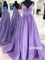 Charming Spaghetti Straps V-neck Long Prom Dresses PG1230