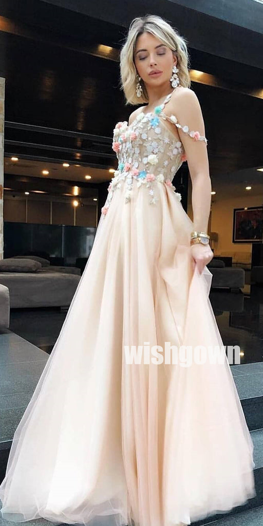 Sweetheart A-line Side Slit Applique Long Prom Dresses PG1117