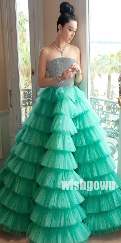 Gorgeous Tulle Evening Long Prom Dresses Ball Gown PG1103