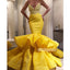 Yellow Lace Mermaid Sweetheart Long Prom Dresses PG1130