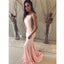 Elegant Open Back Pink Sexy Mermaid Cheap Long Evening Prom Dresses, WG1071