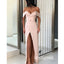 Off the Shoulder Side Slit Simple Cheap Long Prom Dresses, MD1138