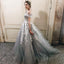 Off the Shoulder Tulle Applique Charming Cheap Long Evening Prom Dress, WG1124