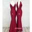 Mermaid Sexy Burgundy Wedding Party Long Bridesmaid Dresses, MD1105