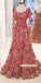 Most Popular Long Sleeves Formal A Line Cheap Flowers Long Prom Dresses, WG1121