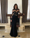 Long Sleeves Black Elegant Affordable Long Prom Dresses, SG109