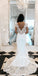 V-back Mermaid Cap Sleeve Lace  Long Wedding Dresses YH1131