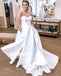 Sexy Sweetheart Split Side Simple Long Bridal Dresses WDH018