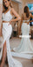 Two Piece V-neck Split Side Long Wedding Dress WDH043