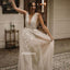 Deep V-neck Spaghetti Strap Tulle Long Wedding Dress WDH047