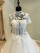 Short Sleeves High Neck Charming Long Wedding Dresses, WG1233