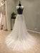 Cheap V Neck Seen Through Back Beach Long Cheap Wedding Dress, WG688 - Wish Gown