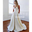 Simple Cheap A-line Long Wedding Dresses with Bow YH1114